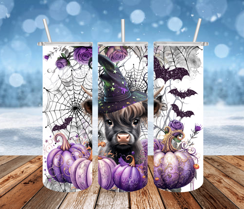 Halloween Highland Cow 3D Tumbler