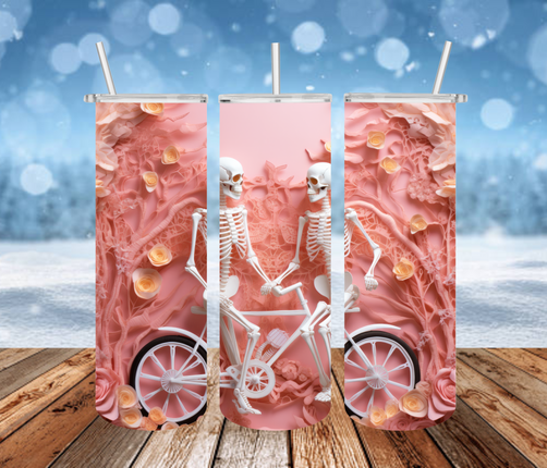 Skeletons on a Bike 3D Tumbler