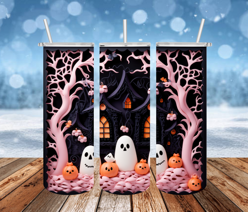 Happy Haunted Home 3D Tumbler