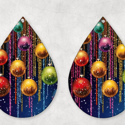 Multi-colored Christmas Ornament Earrings