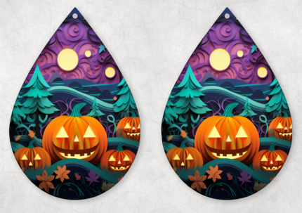 Halloween Teardrop Earrings - 31 Designs