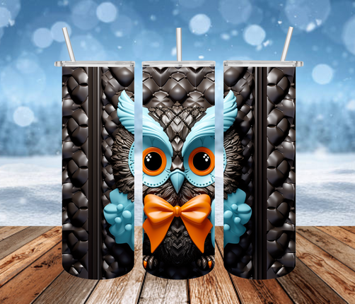 Blue Owl wearing a bowtie 3D Tumbler