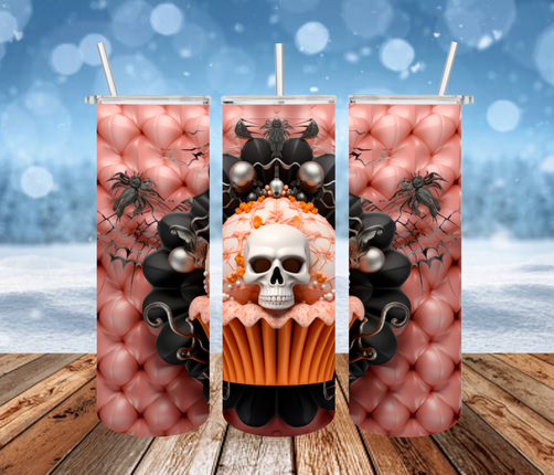 Skull Cupcake 3D Tumbler