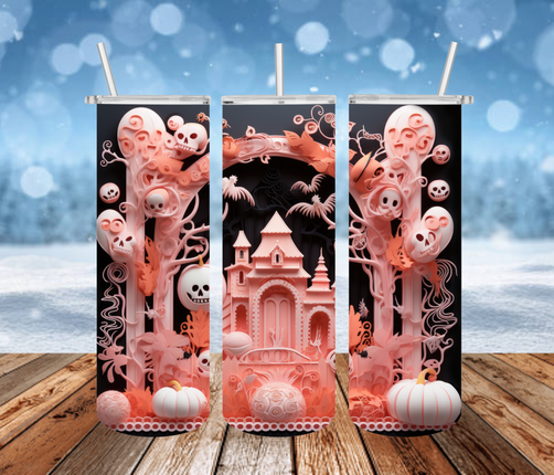 Haunted Pink Palace 3D Tumbler