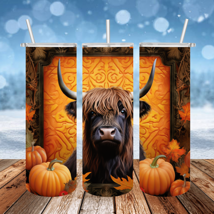 Halloween Highland Cow 3D Tumbler