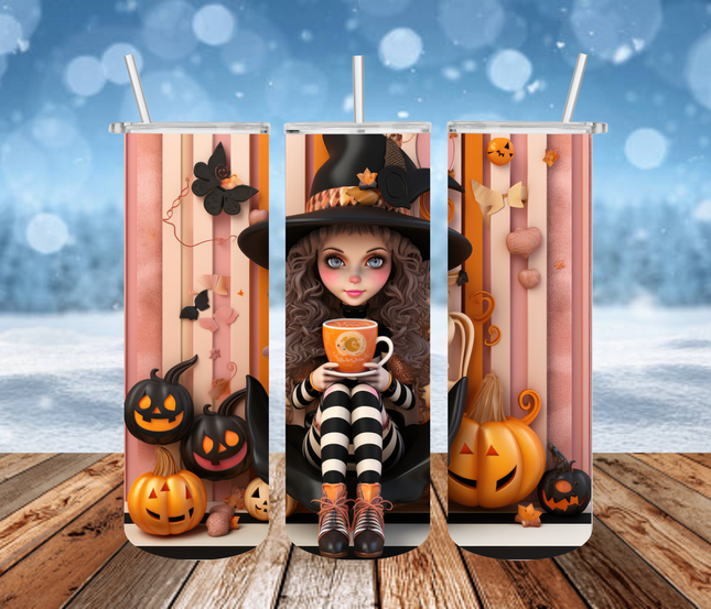 Pumpkin Spice Witch 3D Tumbler