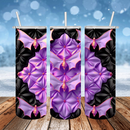 Purple Bats 3D Tumbler