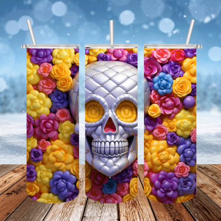 Quilted Skull 3D Tumbler