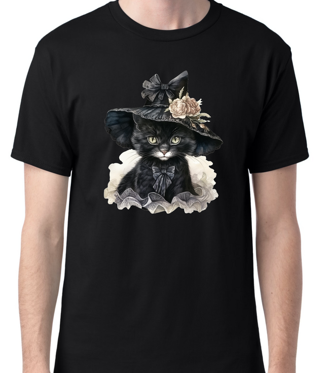 Halloween Watercolor Sophisticated Cat T-Shirt