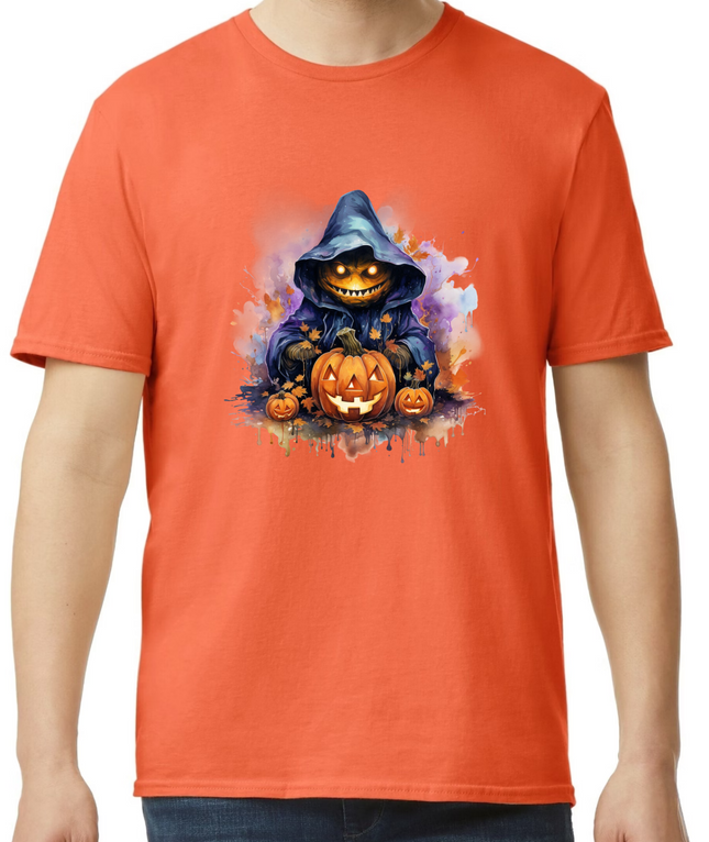 Halloween Watercolor Spooky Jack-O-Lantern T-Shirt
