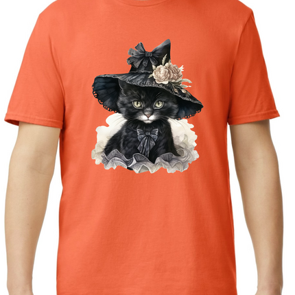 Halloween Watercolor Sophisticated Cat T-Shirt