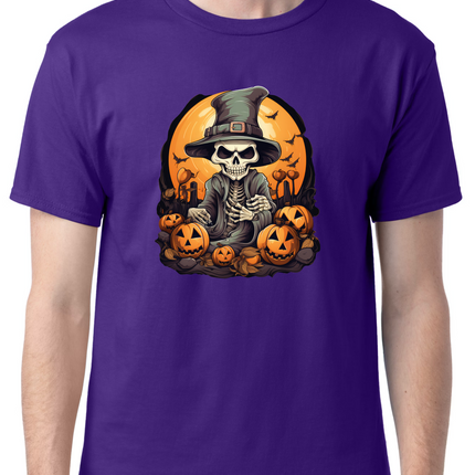 Halloween Skeleton Pumpkin Patch T-Shirt